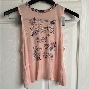 ‼️free w pucrchase‼️Limited Release Cinderella Pink Floral Glitter Muscle Tee